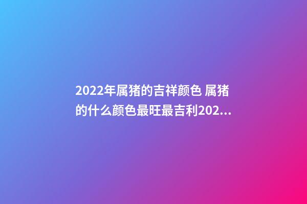 2022年属猪的吉祥颜色 属猪的什么颜色最旺最吉利2022年-第1张-观点-玄机派